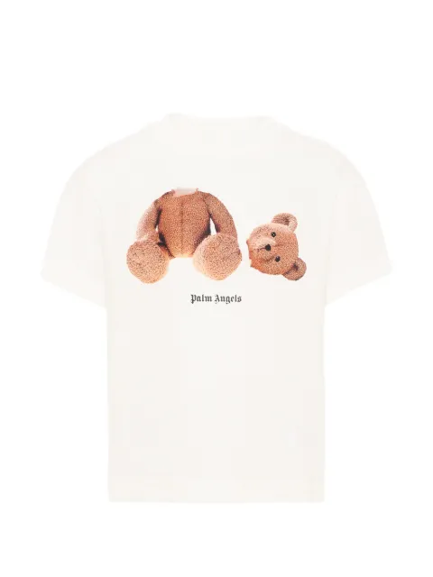 Palm Angels Kids bear-motif logo-print T-shirt
