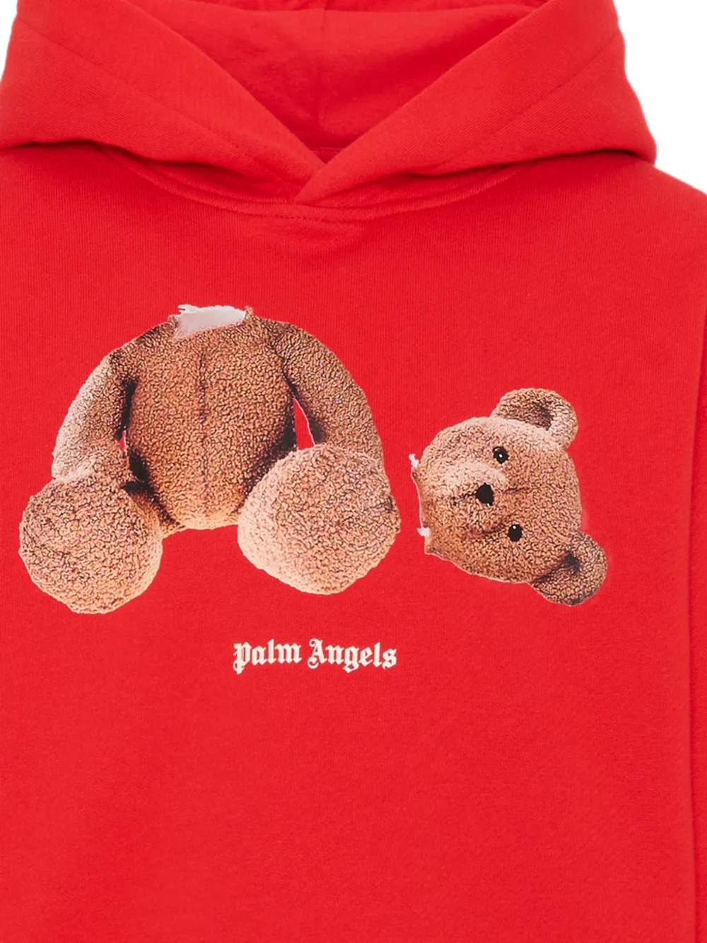 Palm Angels Kids Hoodie met beerprint Rood