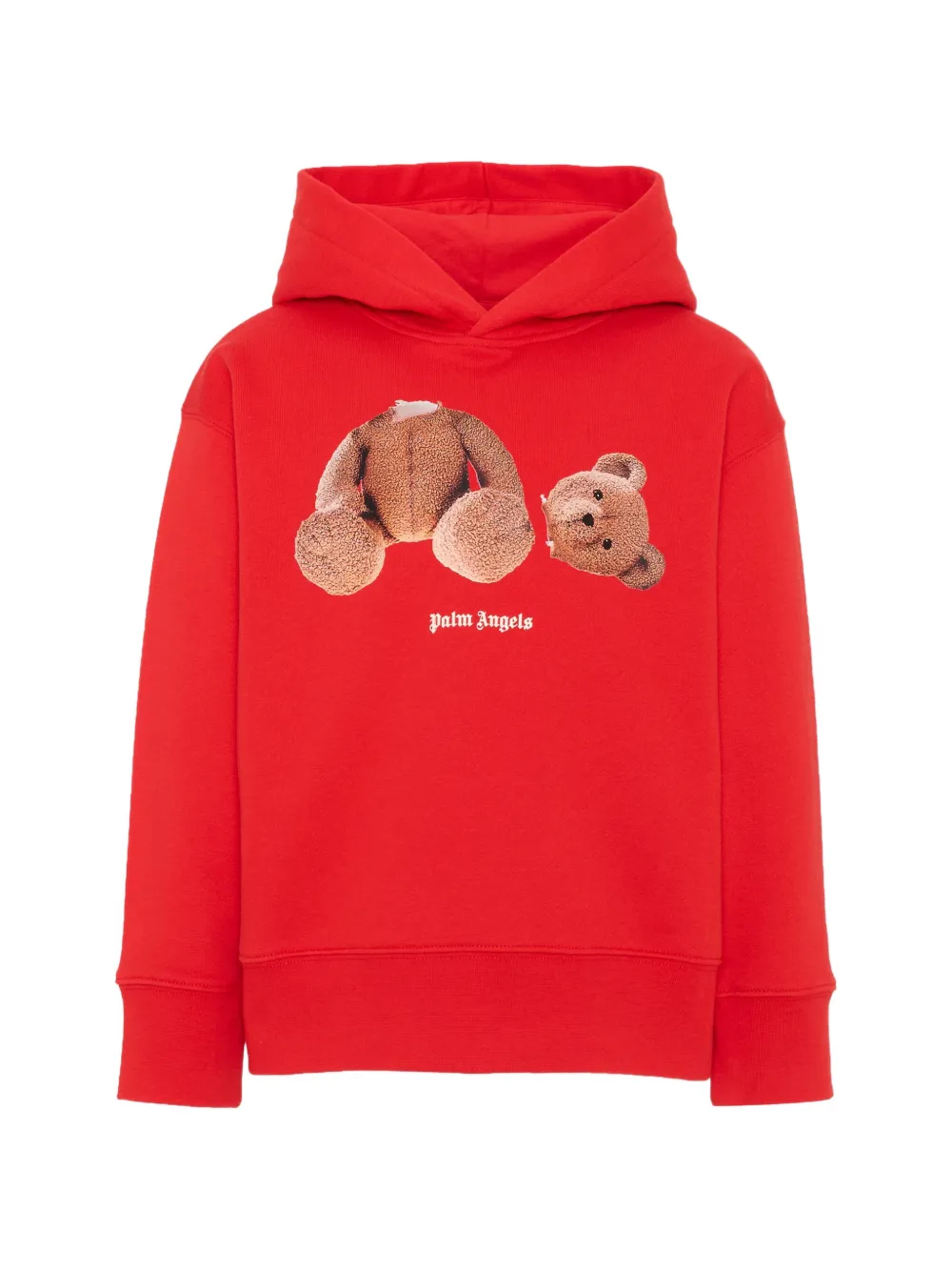 Palm Angels Kids bear-print hoodie - Rosso