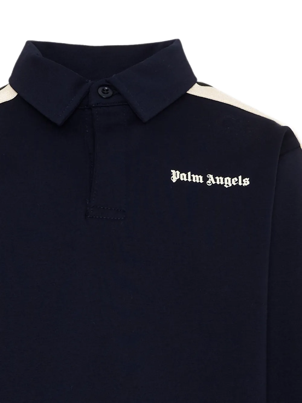 Palm Angels Kids Poloshirt met logoprint en streep aan de zijkant Blauw