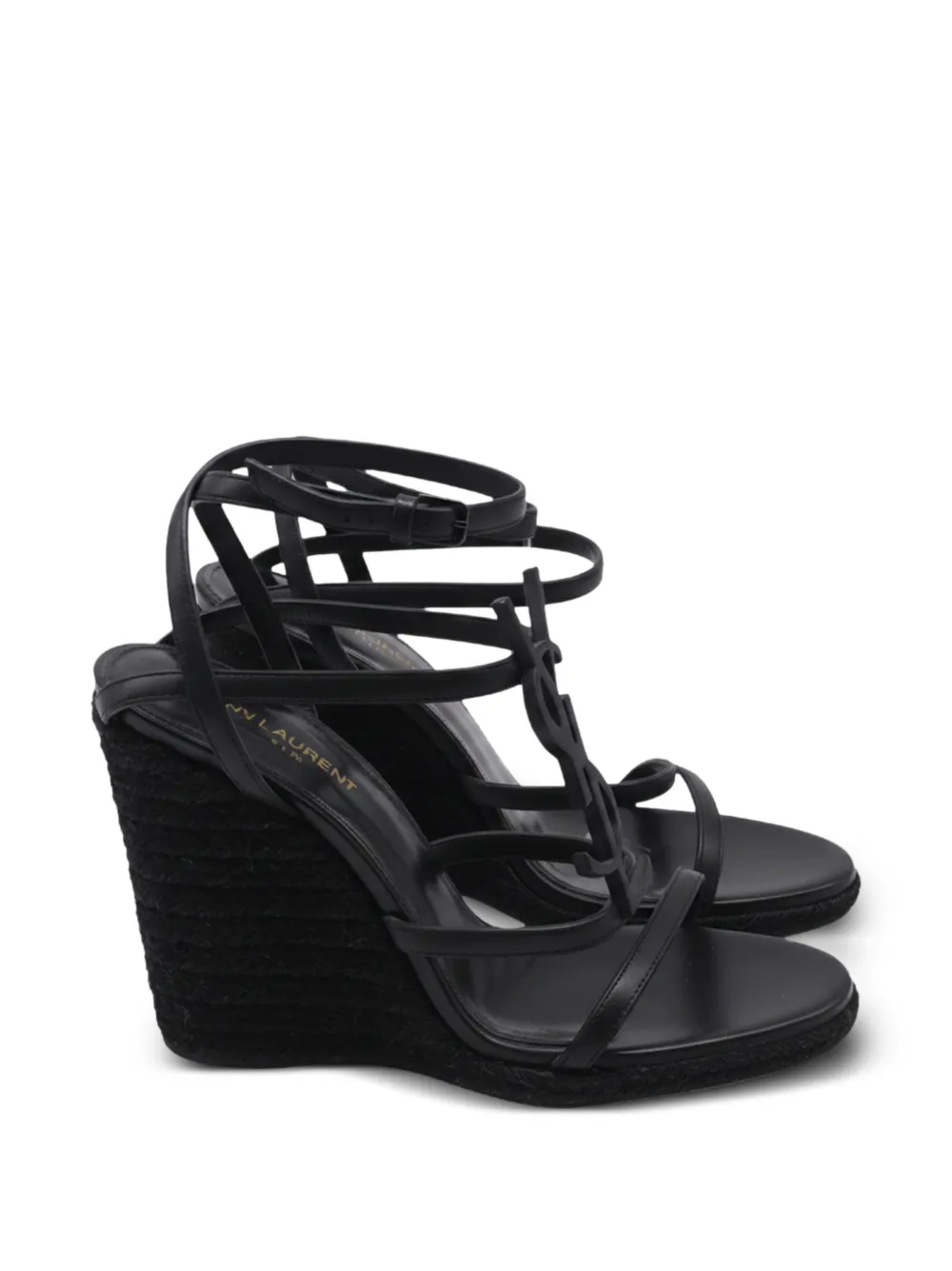 Saint Laurent Pre-Owned Cassandra wedge sandals - Nero