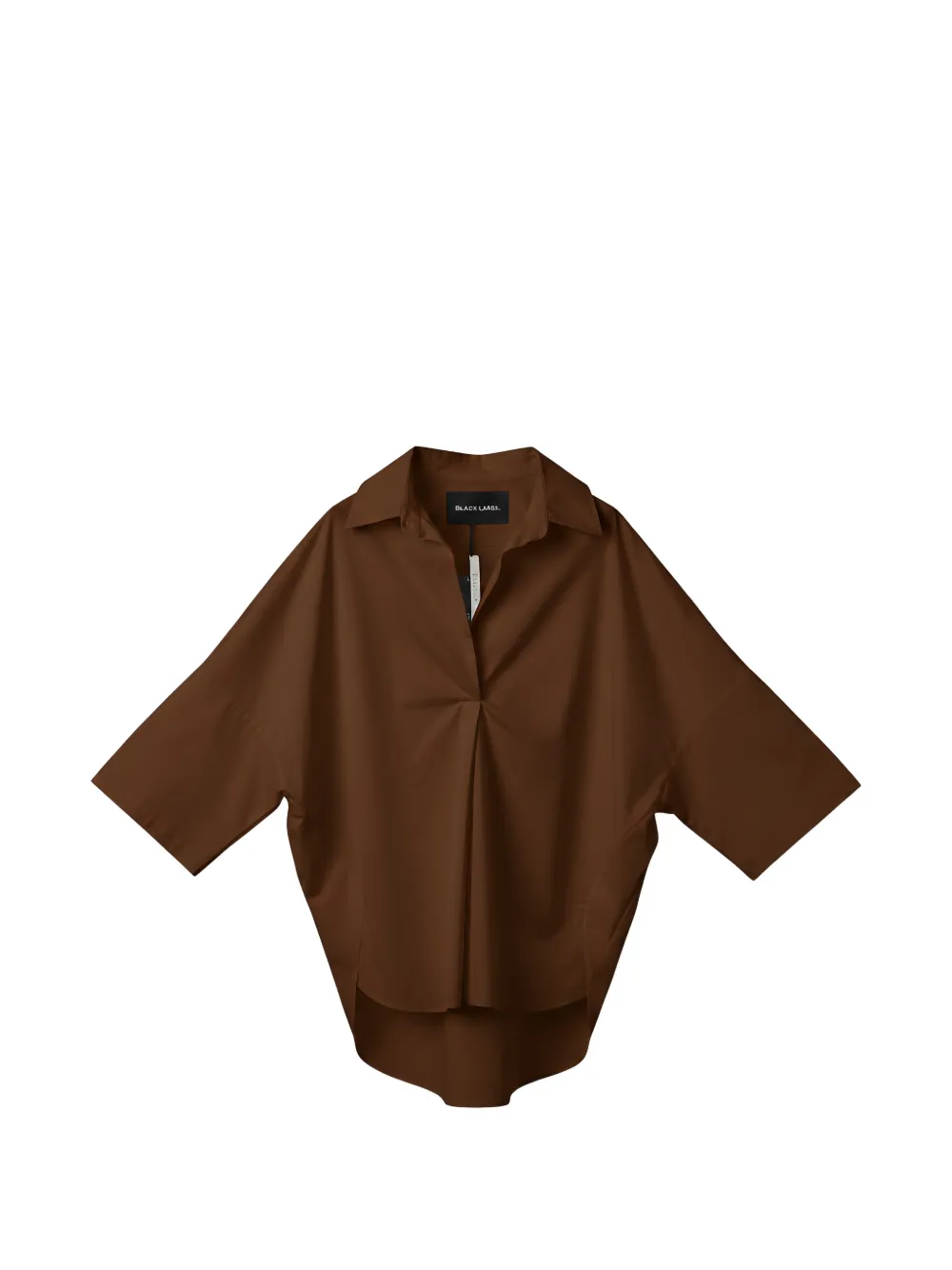 Black Label oversized pleated shirt - Braun