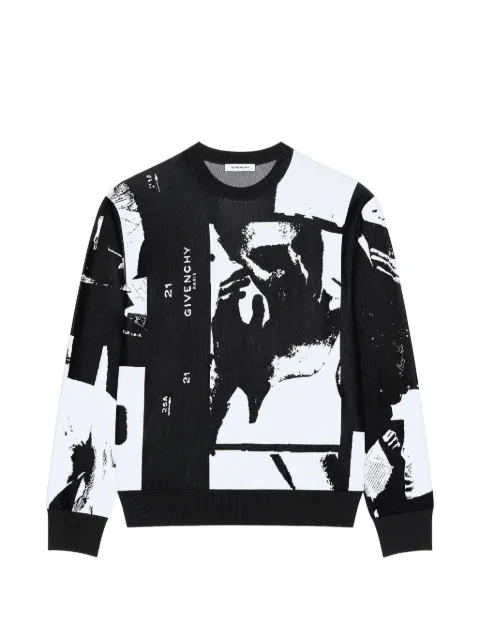 Givenchy sweater in knit with Photographic Negative-jacquard