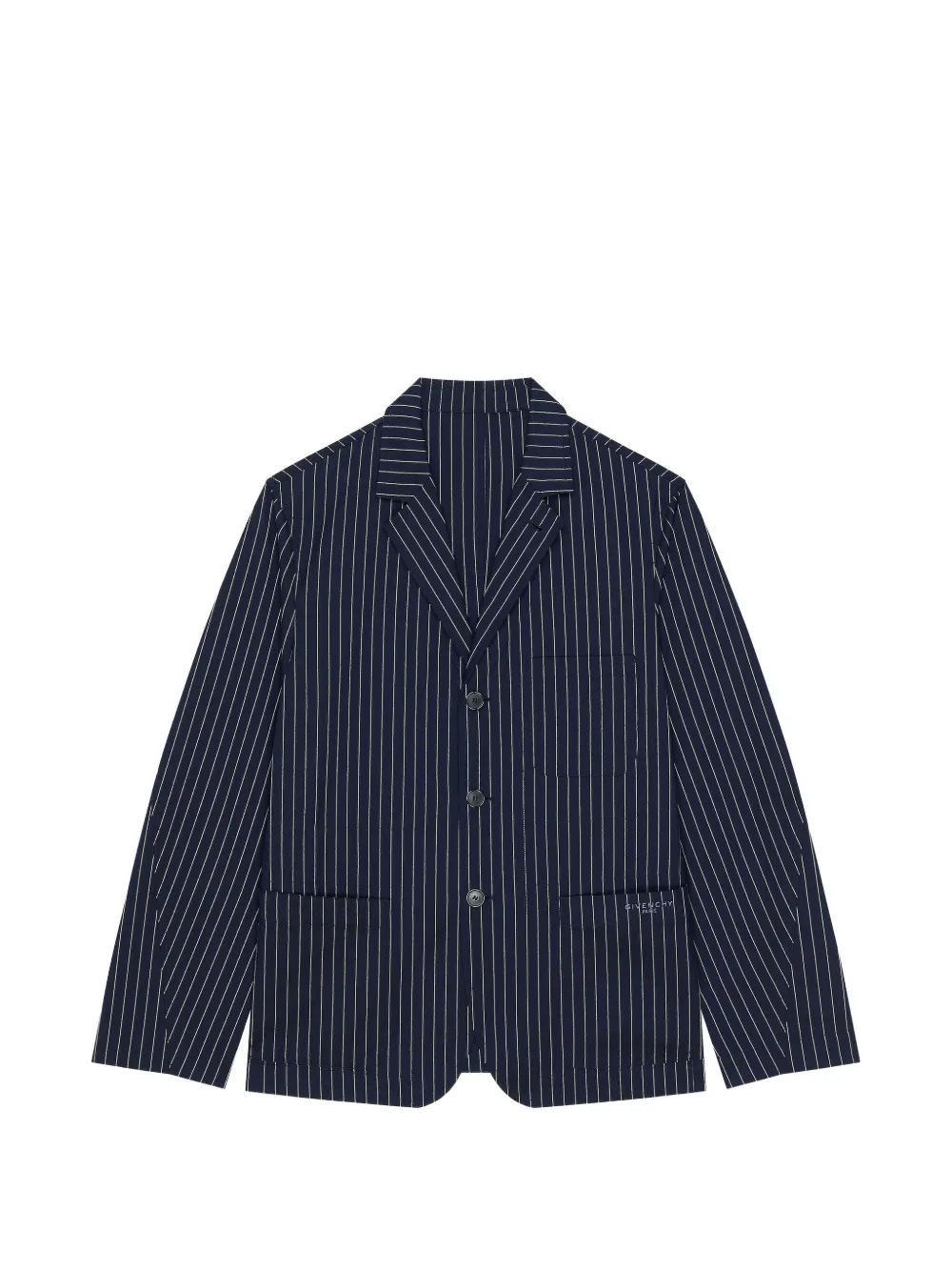 Givenchy single-breasted deconstructed striped jacket in cotton - Blau