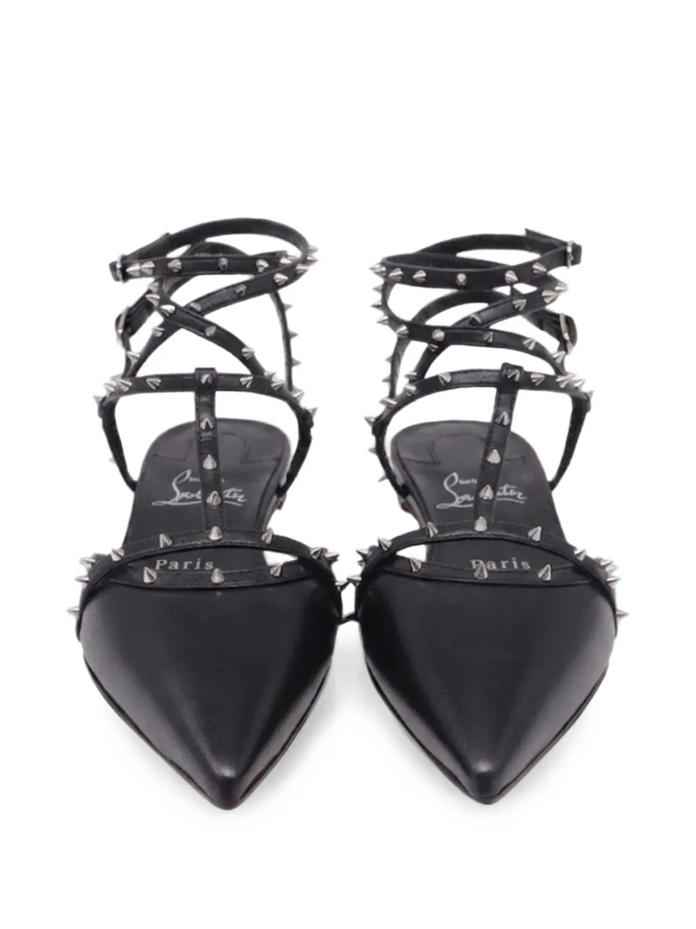 Pre-owned Christian Louboutin Bombina Spiked Pumps In Black