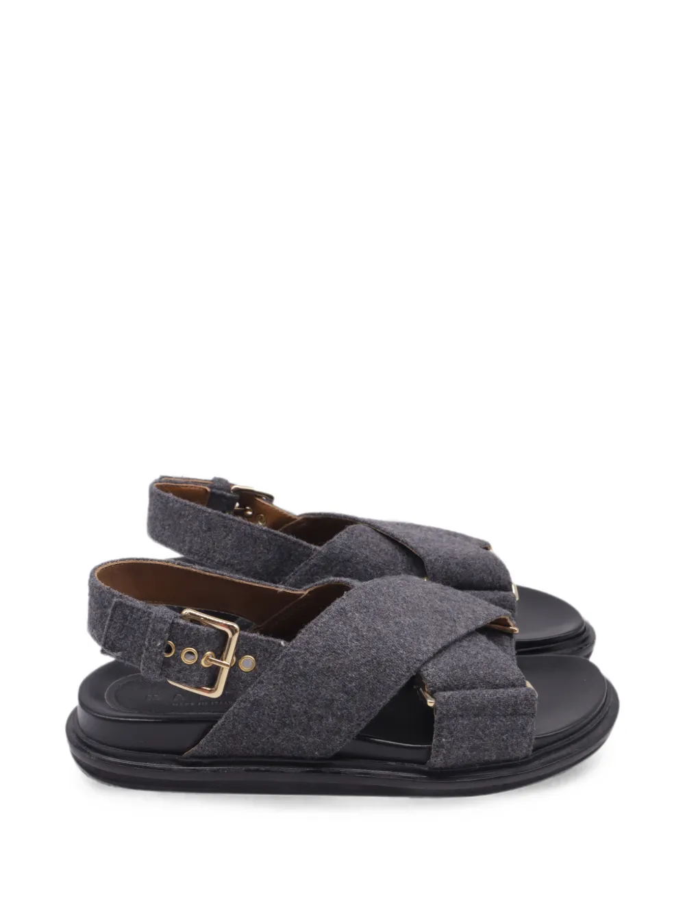 Pre-owned Marni Fussbett Slingback Sandals In Gray