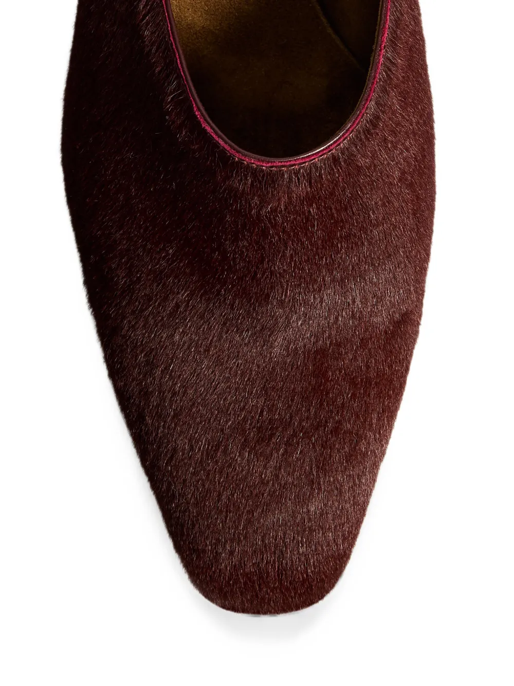 KHAITE Colt calf-hair mules Rood