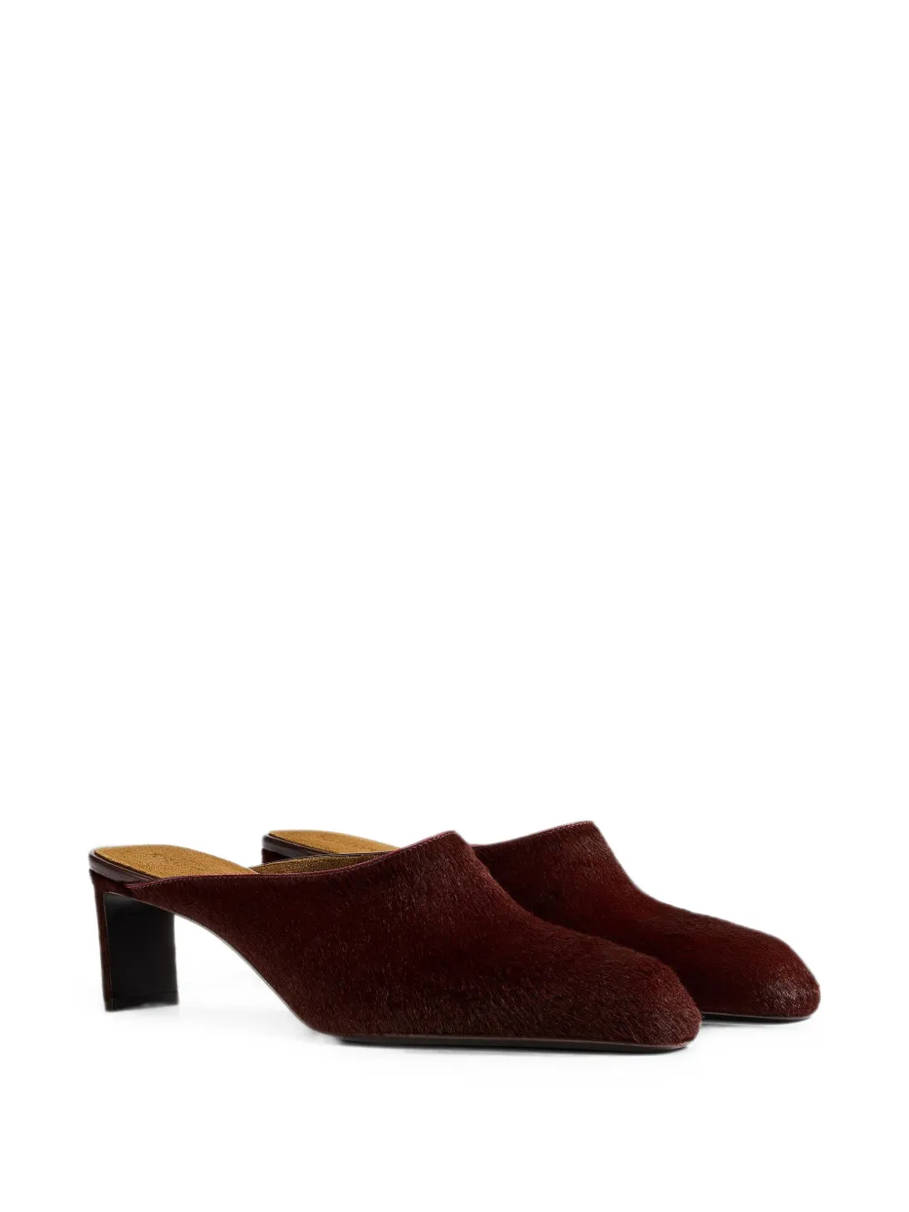 KHAITE Colt calf-hair mules Rood