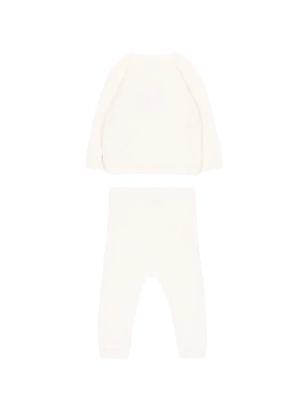 Petit Bateau Gebreide broek set met hart-intarsia Wit