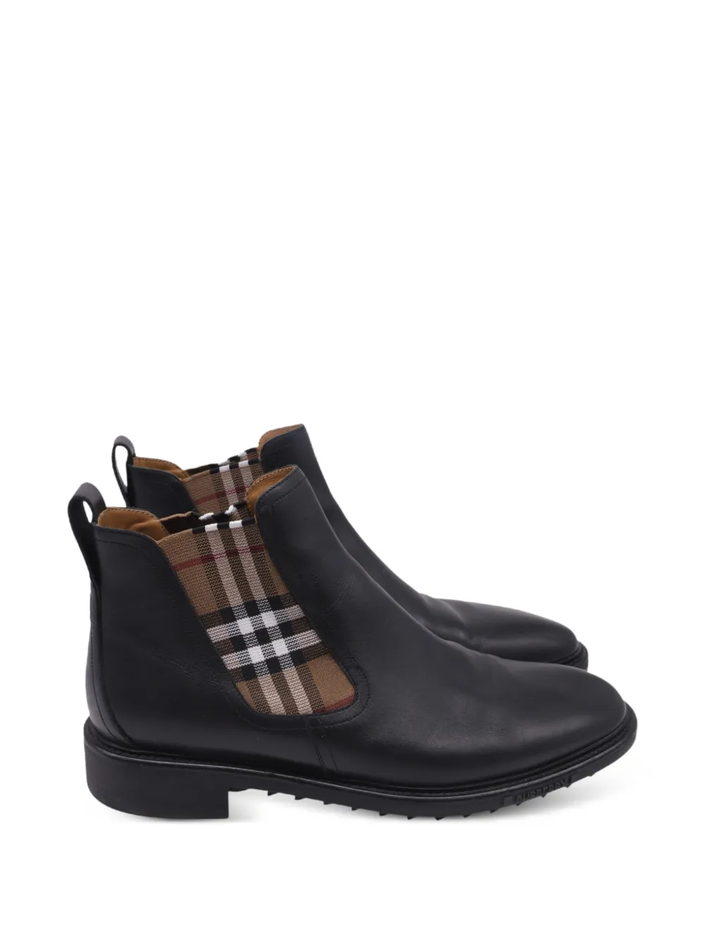 Burberry Pre-Owned Allostock Check Chelsea boots - Nero