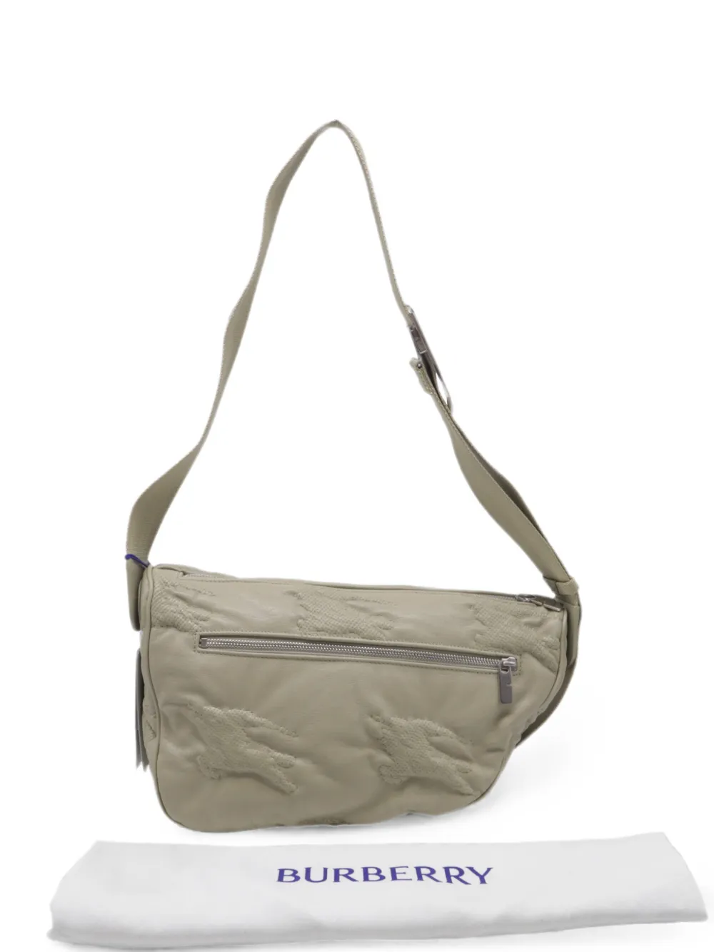 Pre-owned Burberry 2020s Shield Equestrian Knight Shoulder Bag In Neutral