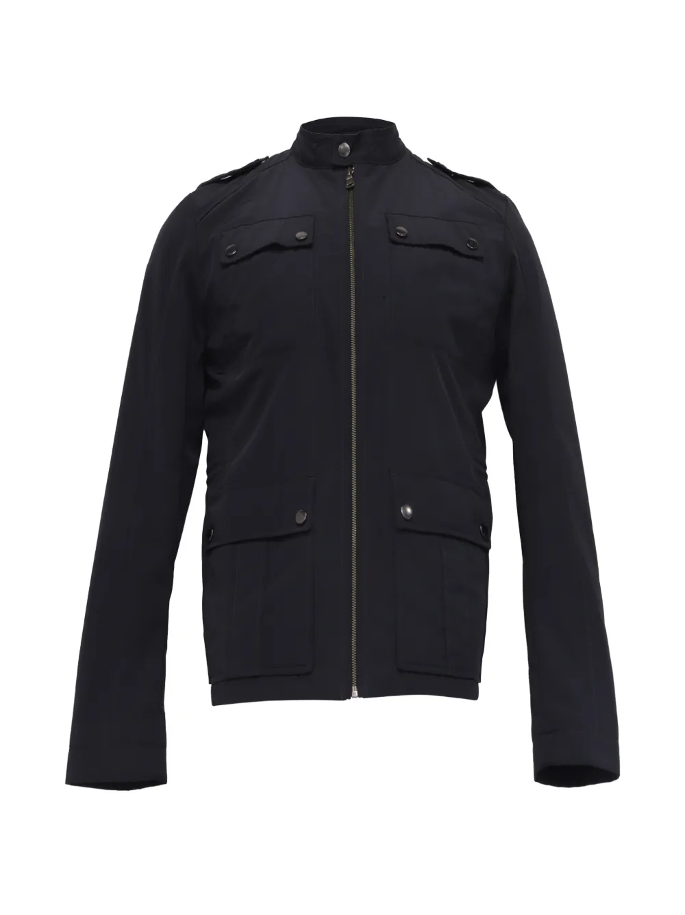 BOSS stand-collar flap-pocket jacket - Blu