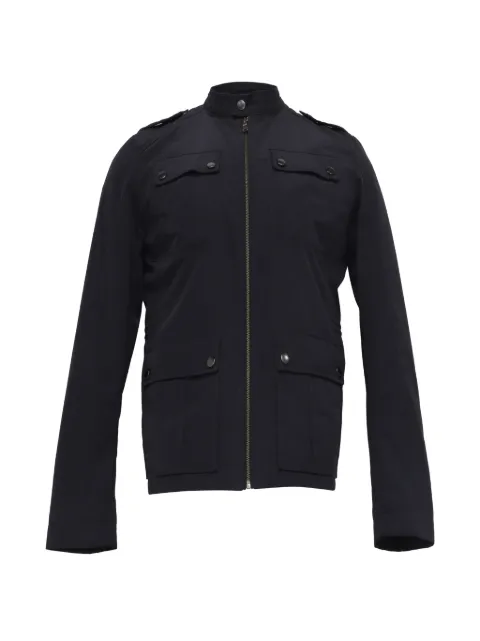 BOSS stand-collar flap-pocket jacket