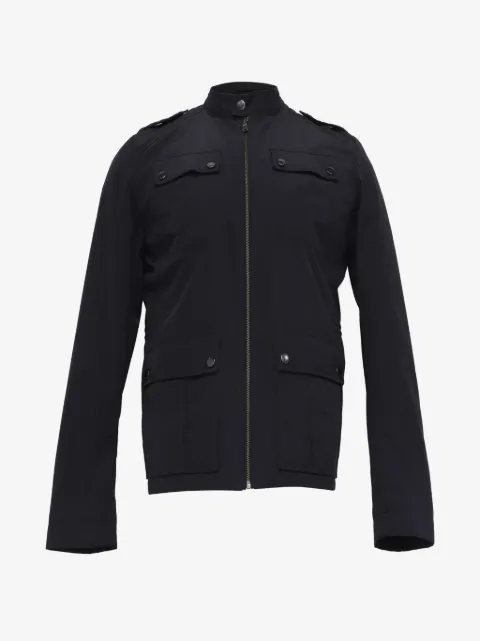 BOSS stand-collar flap-pocket jacket