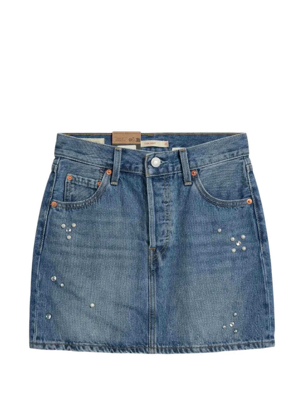 Levi's Icon Crystal-embellished Skirt In Blue