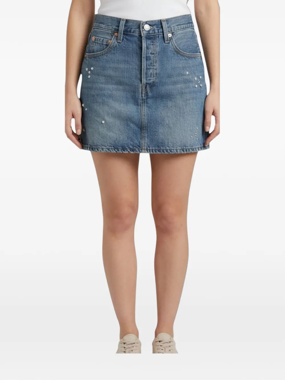 Levi's Icon crystal-embellished skirt Blauw