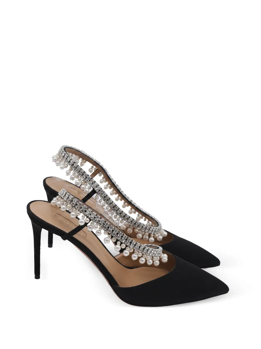 Aquazzura Verzierte Slingback-Pumps - Schwarz