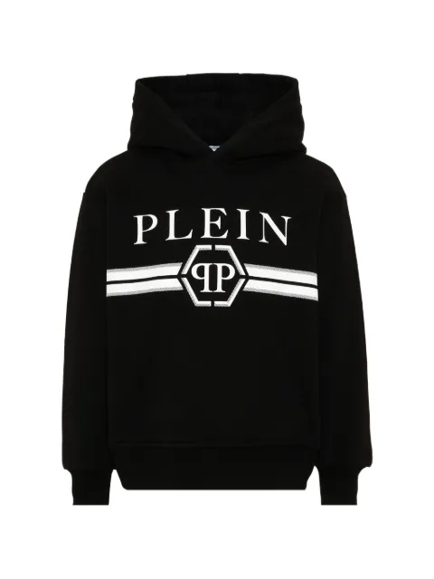 Philipp Plein Junior sudadera con capucha y logo