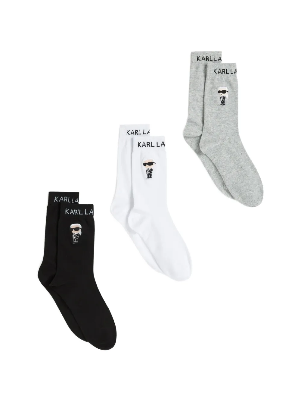 Karl Lagerfeld K/Ikon logo-jacquard socks set (set of three) - Nero