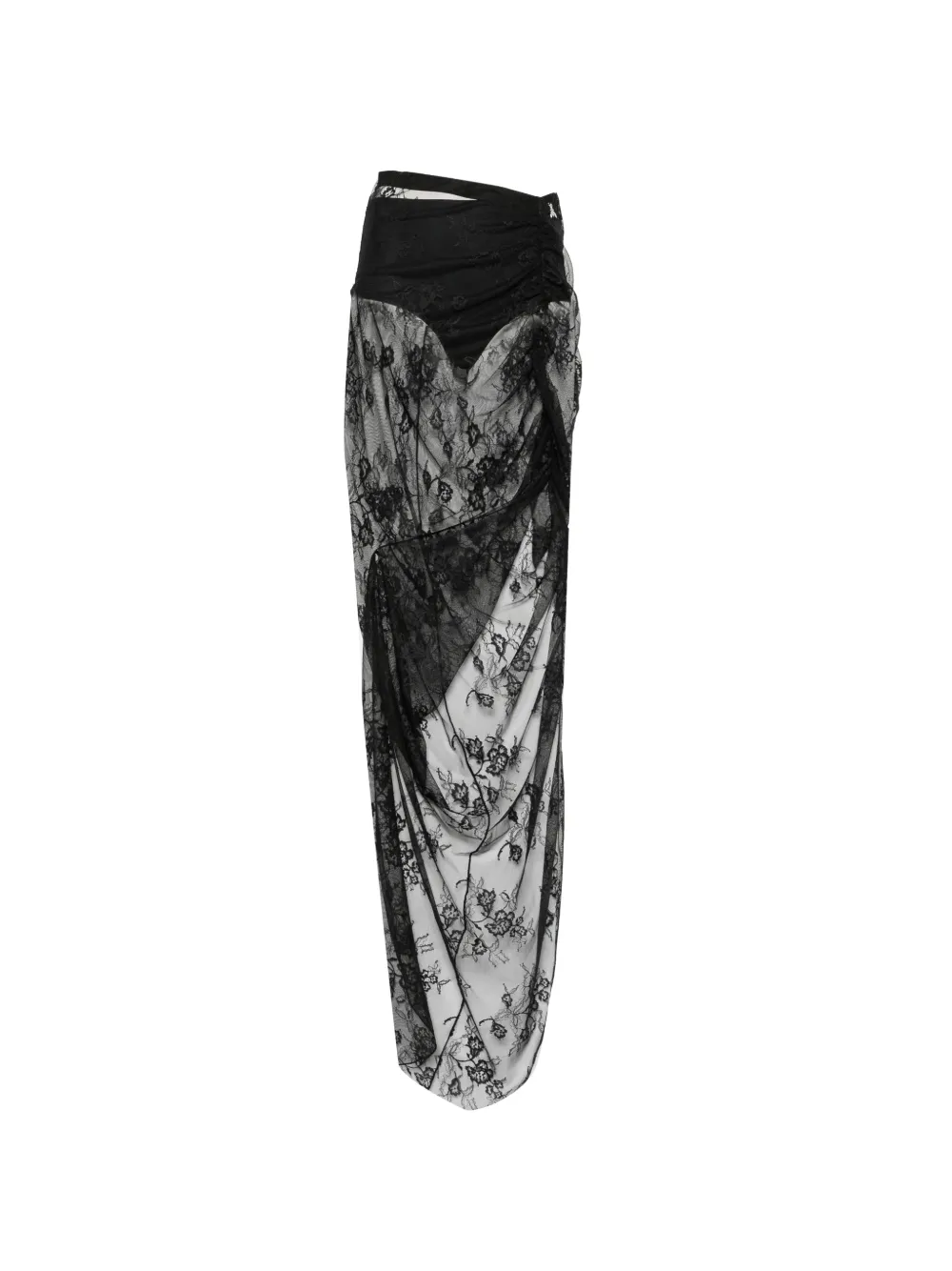 Patrizia Pepe asymmetric lace maxi skirt - Schwarz