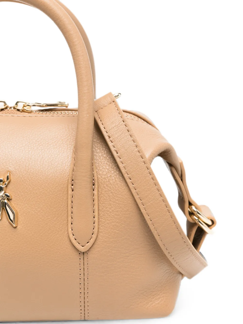 Patrizia Pepe Kleine leren shopper Beige