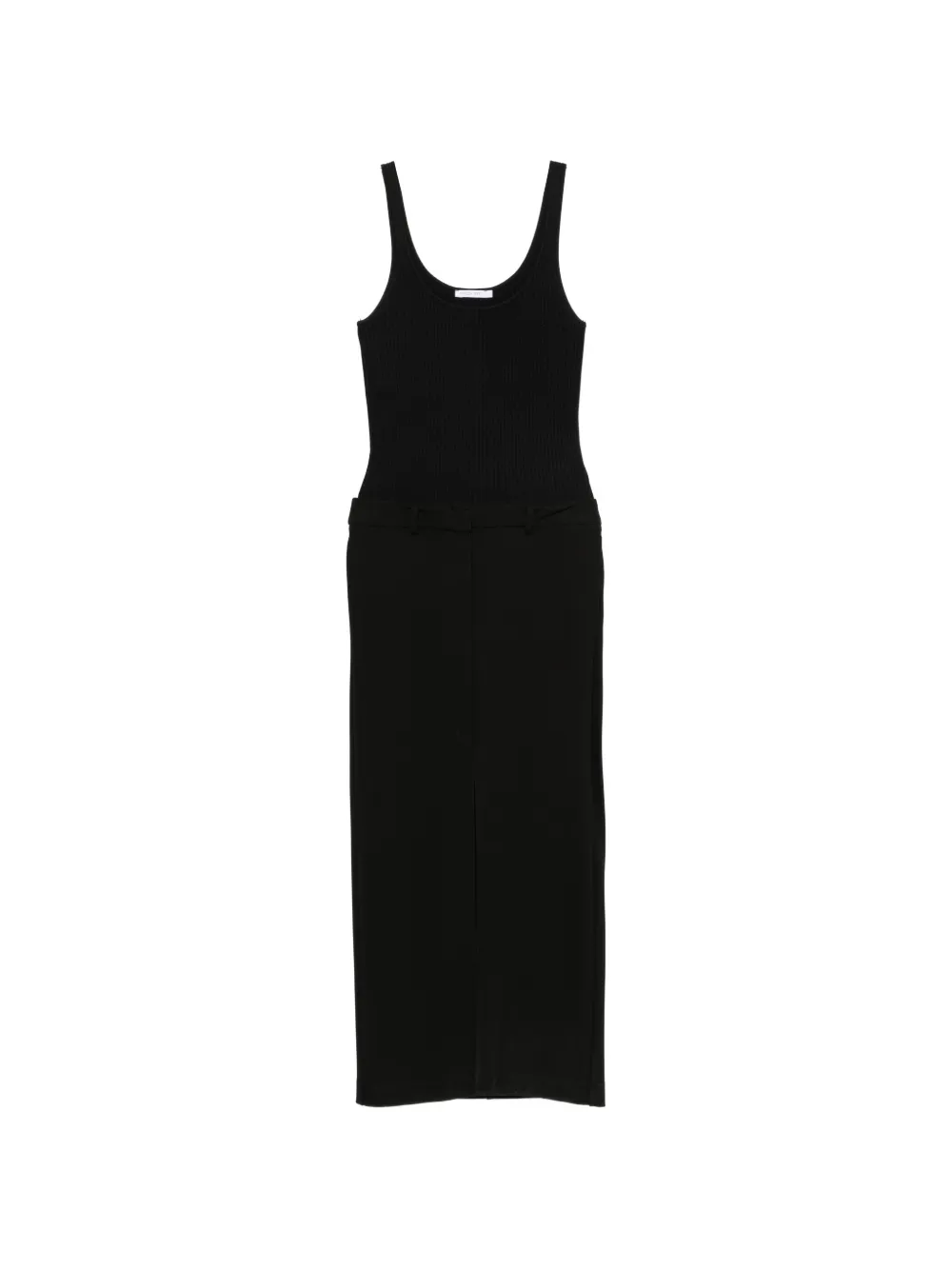 Patrizia Pepe ribbed-knit front-slit midi dress