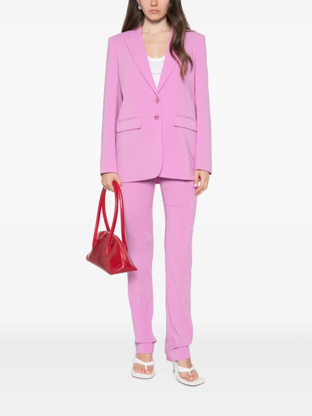Patrizia Pepe Blazer met enkele rij knopen Roze