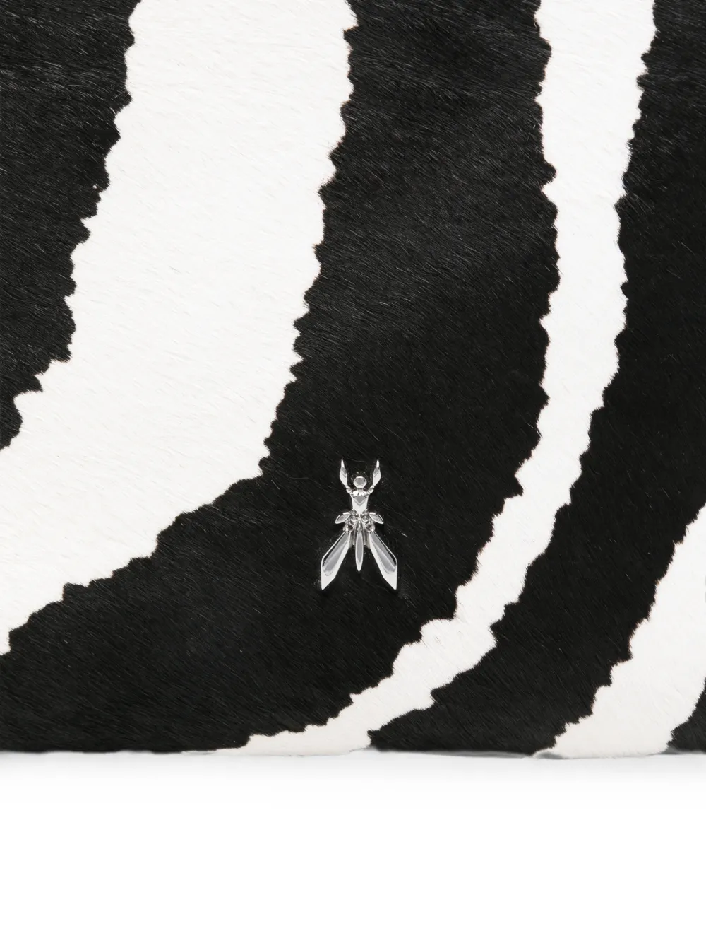 Patrizia Pepe Leren clutch met zebra-print Zwart