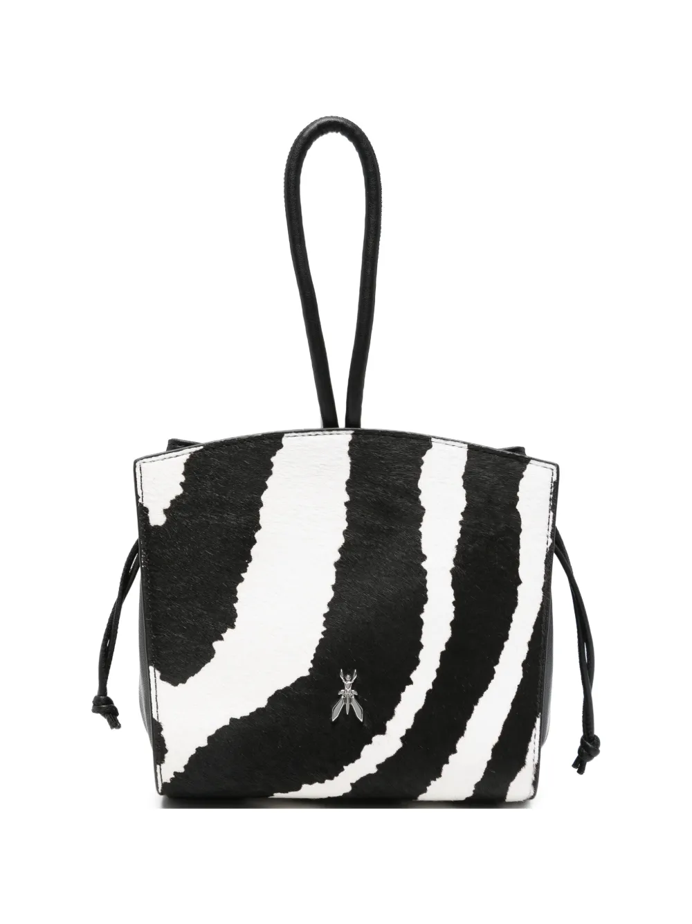 Patrizia Pepe Clutch aus Leder mit Zebra-Print - Schwarz