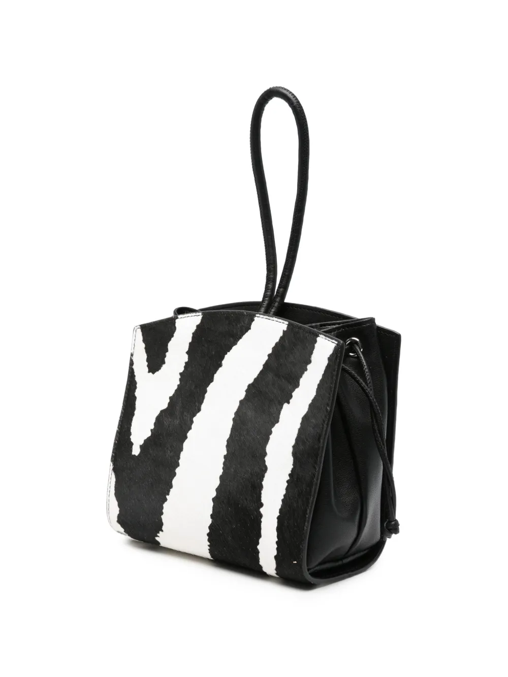 Patrizia Pepe Leren clutch met zebra-print Zwart
