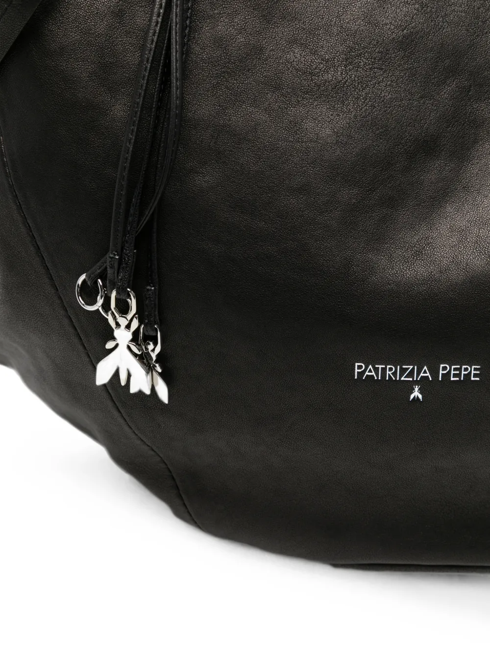 Patrizia Pepe Schoudertas met logoplakkaat Zwart