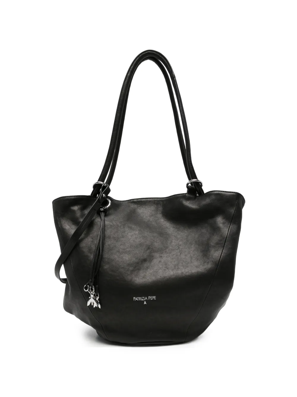Patrizia Pepe logo-plaque leather shoulder bag - Schwarz