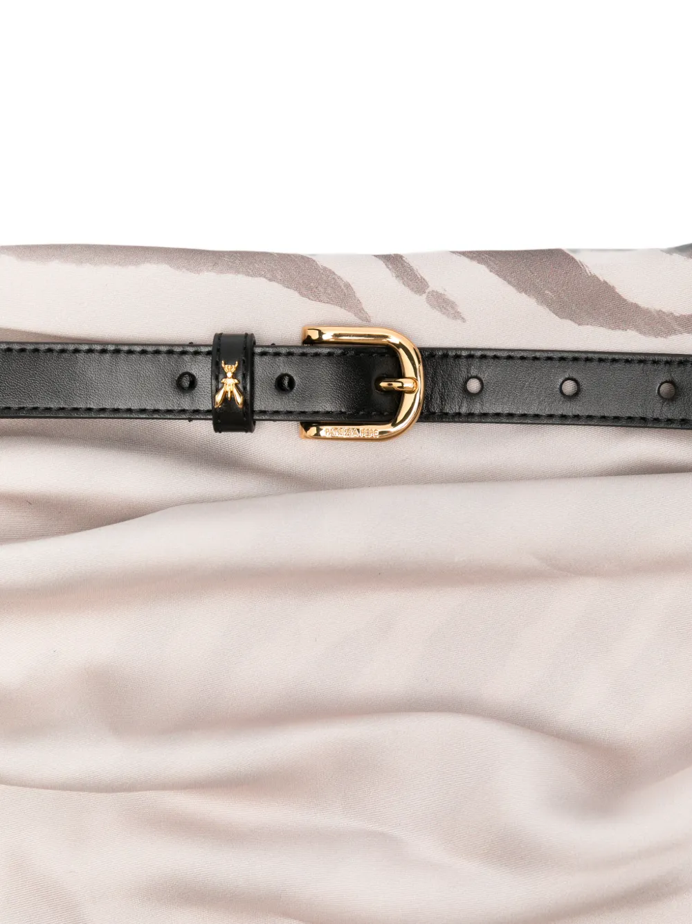 Patrizia Pepe zebra-print leather belt Beige