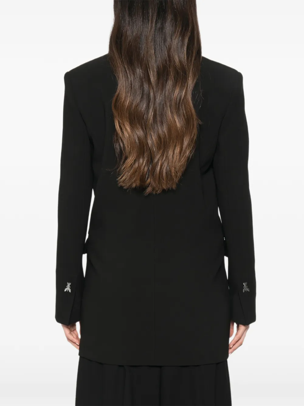 Patrizia Pepe Blazer met dubbele rij knopen en puntige revers Zwart