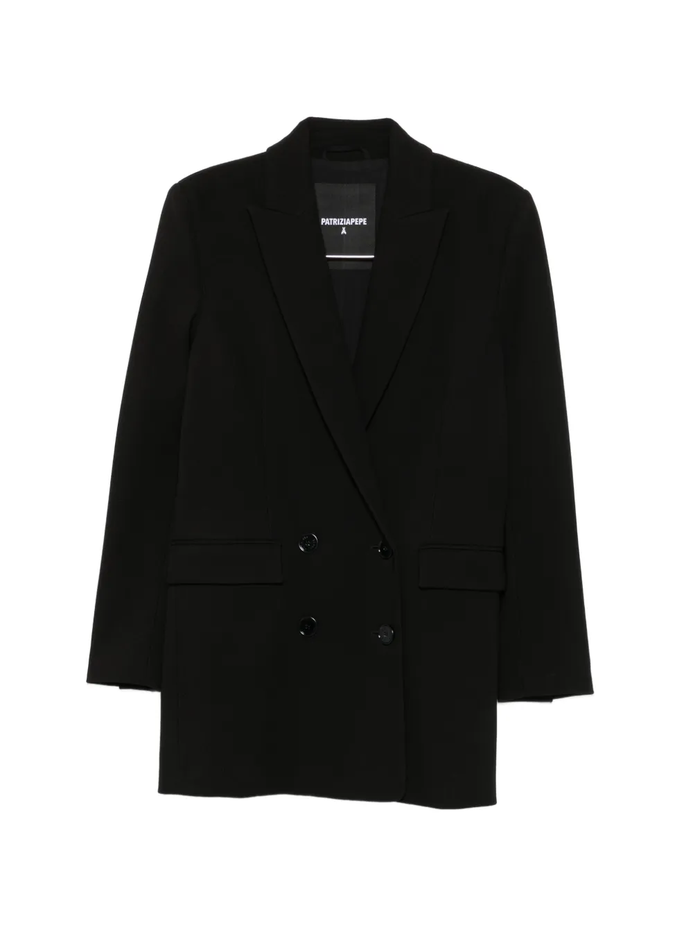 Patrizia Pepe double-breasted peak-lapels blazer - Black