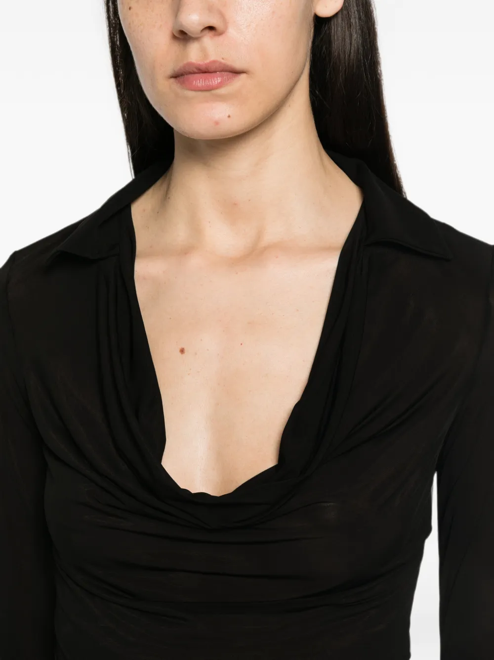 Patrizia Pepe Top met lange mouwen Zwart