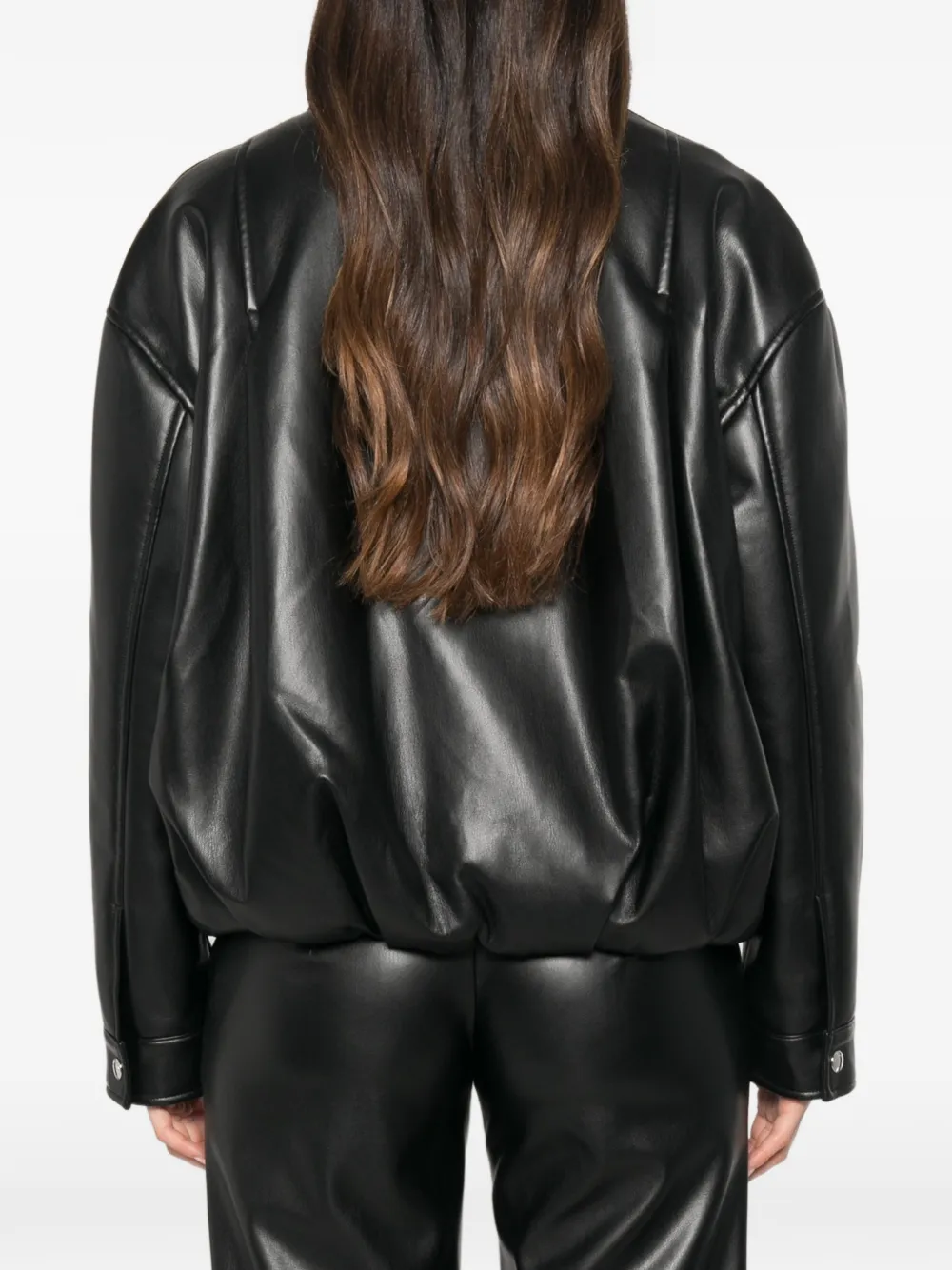 Patrizia Pepe coated bomber jacket Zwart