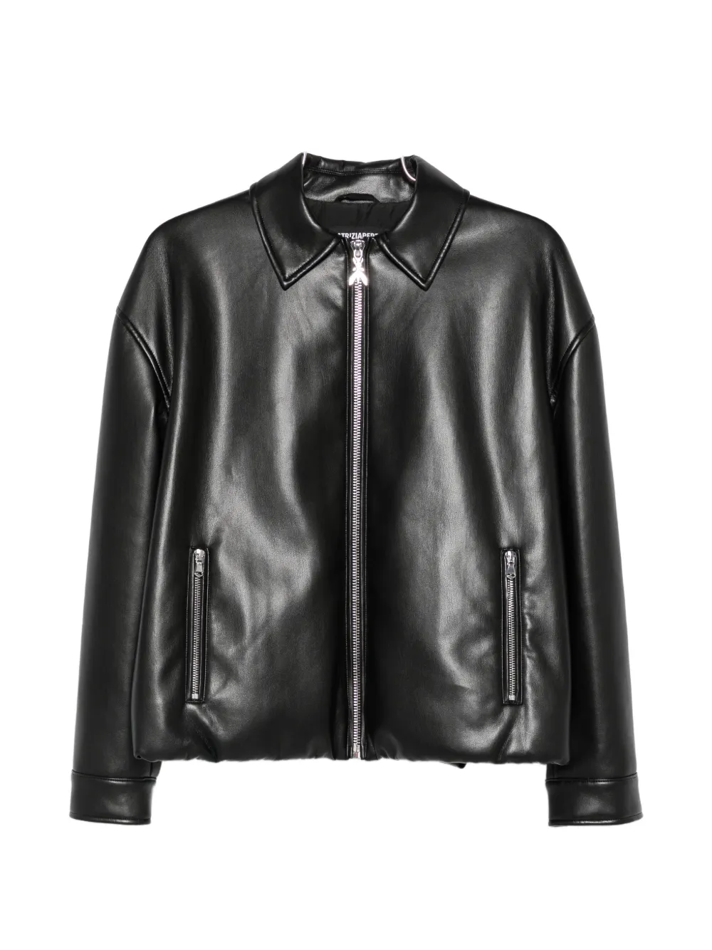 Patrizia Pepe Coated Bomber Jacket In Black