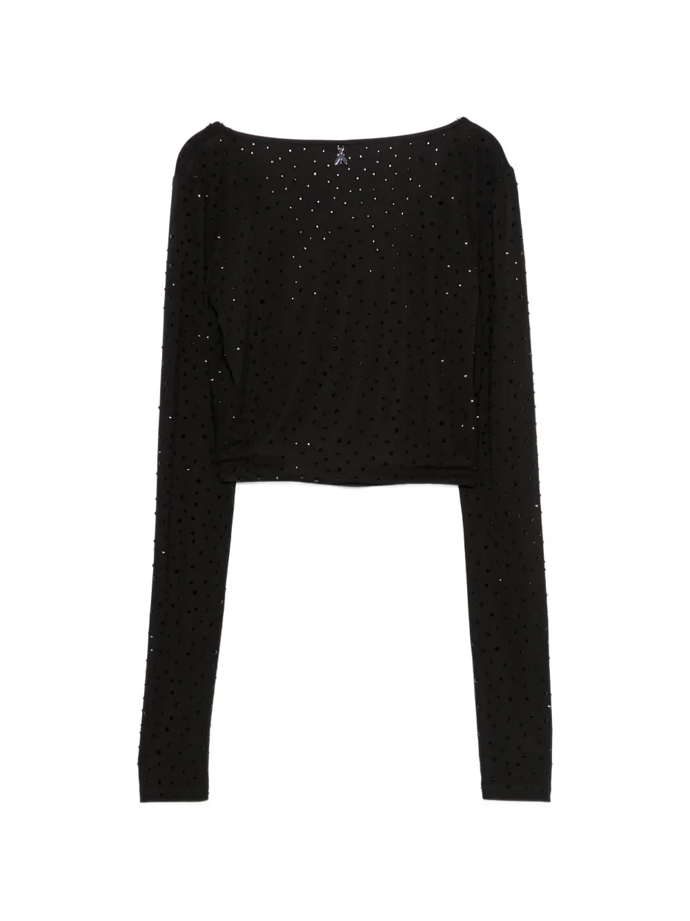 Patrizia Pepe Cropped top versierd met stras Zwart