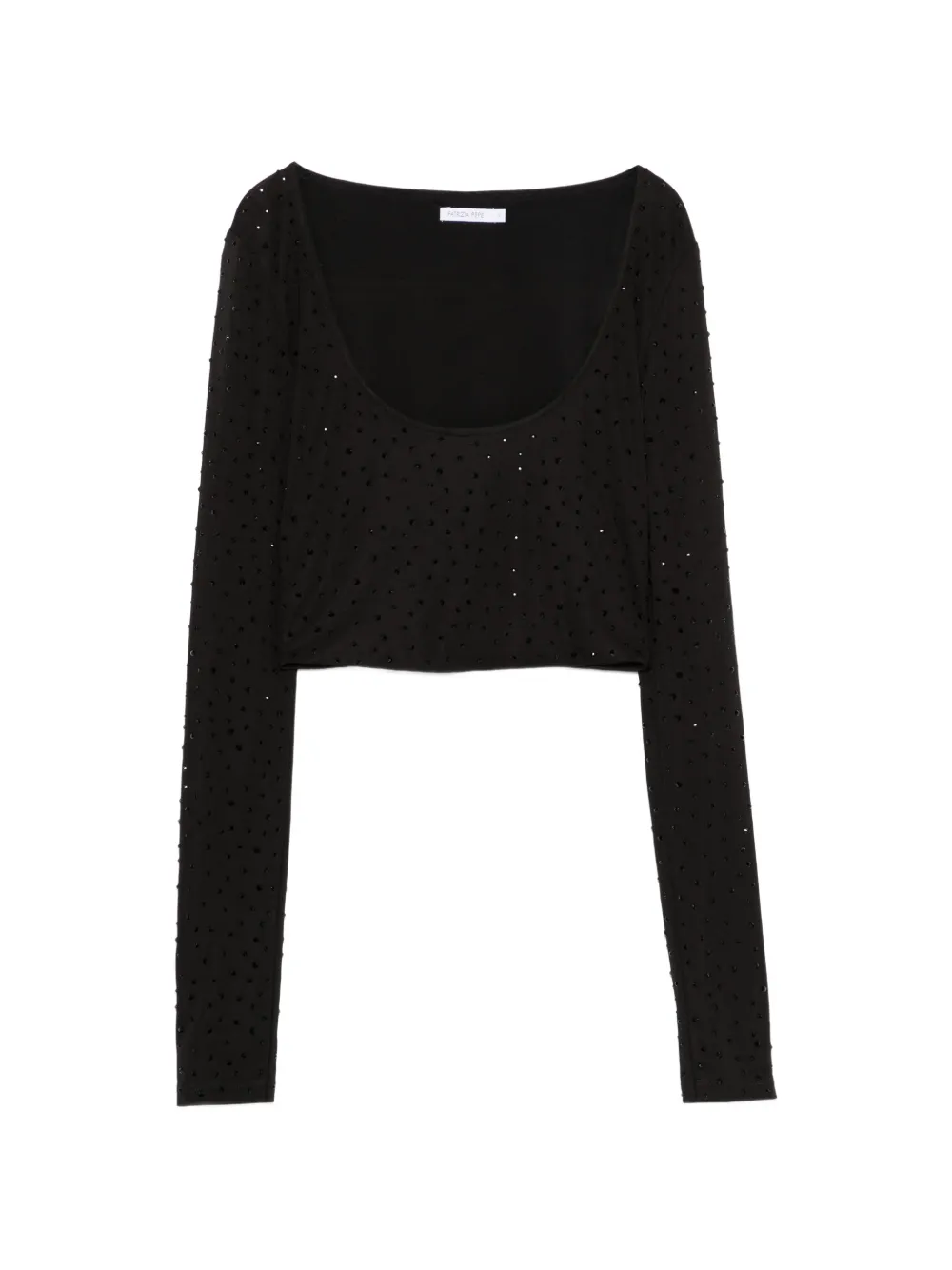 Patrizia Pepe rhinestone-embellished cropped top - Schwarz