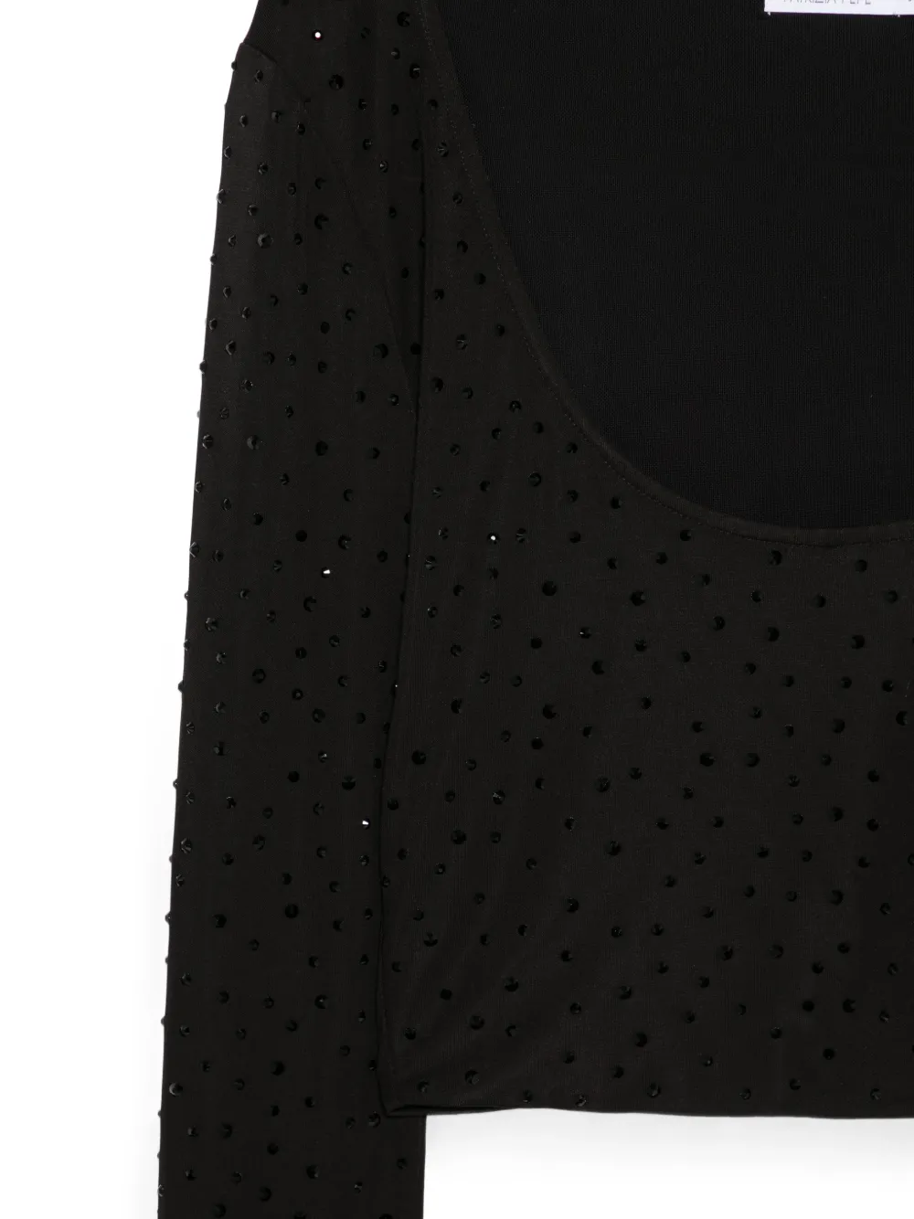 Patrizia Pepe Cropped top versierd met stras Zwart
