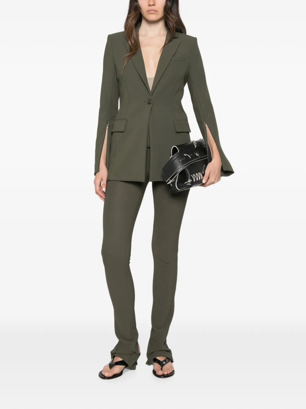 Patrizia Pepe Blazer met rits Groen