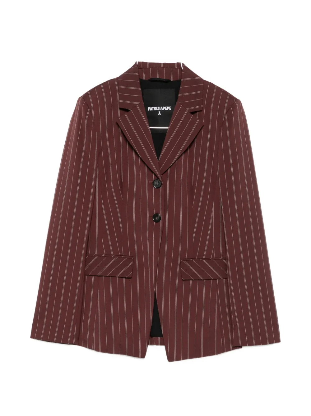 Patrizia Pepe Pinstripe-pattern Single-breasted Blazer In Brown