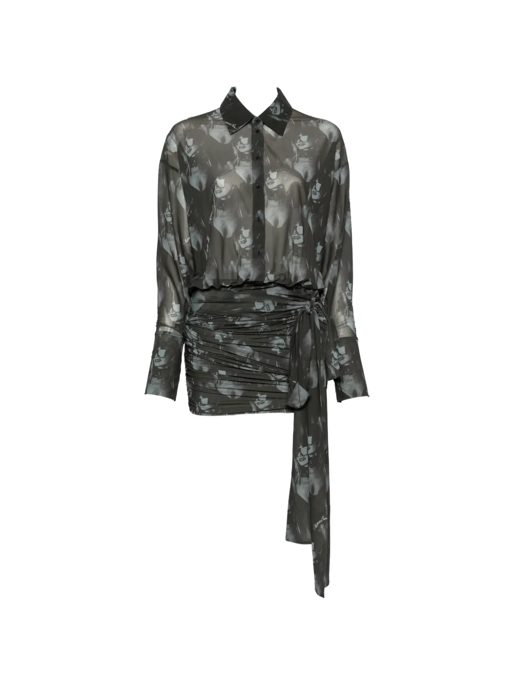 Patrizia Pepe Patrizia-print Draped Dress In Multi