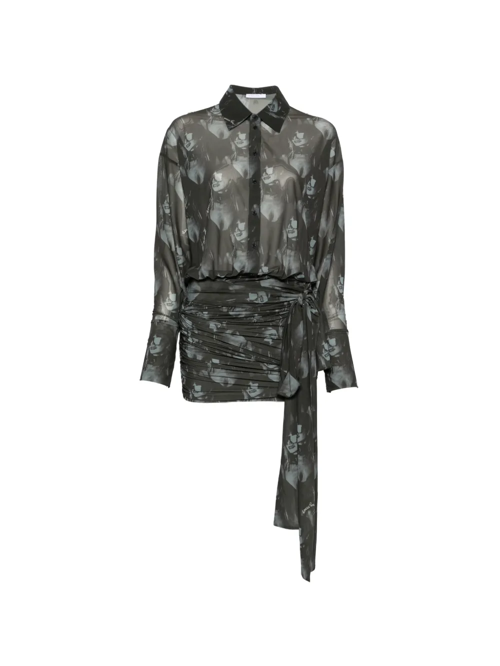 Patrizia Pepe Patrizia-print draped dress - Green