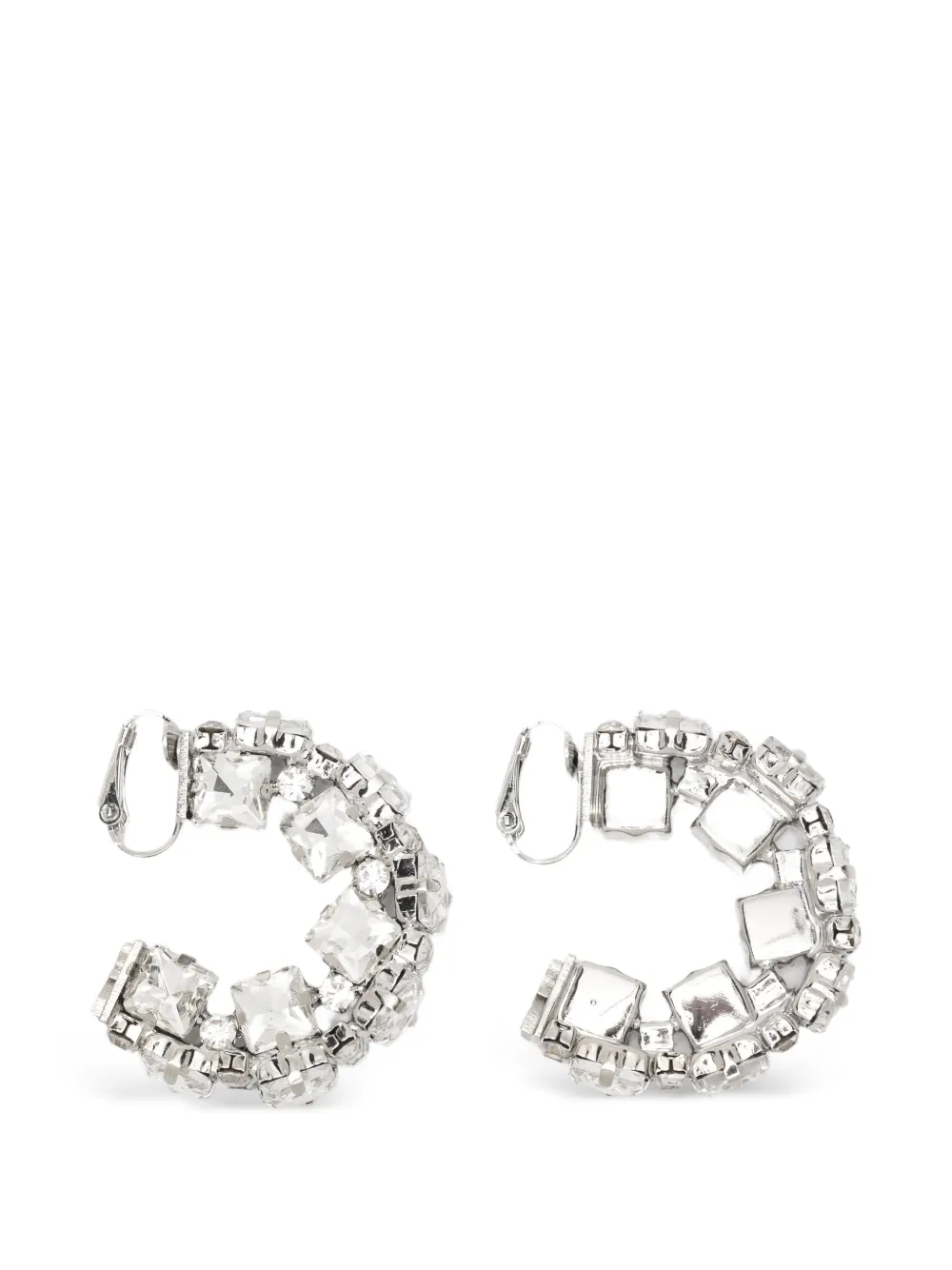 Patrizia Pepe crystal-embellished hoop earrings - Argento