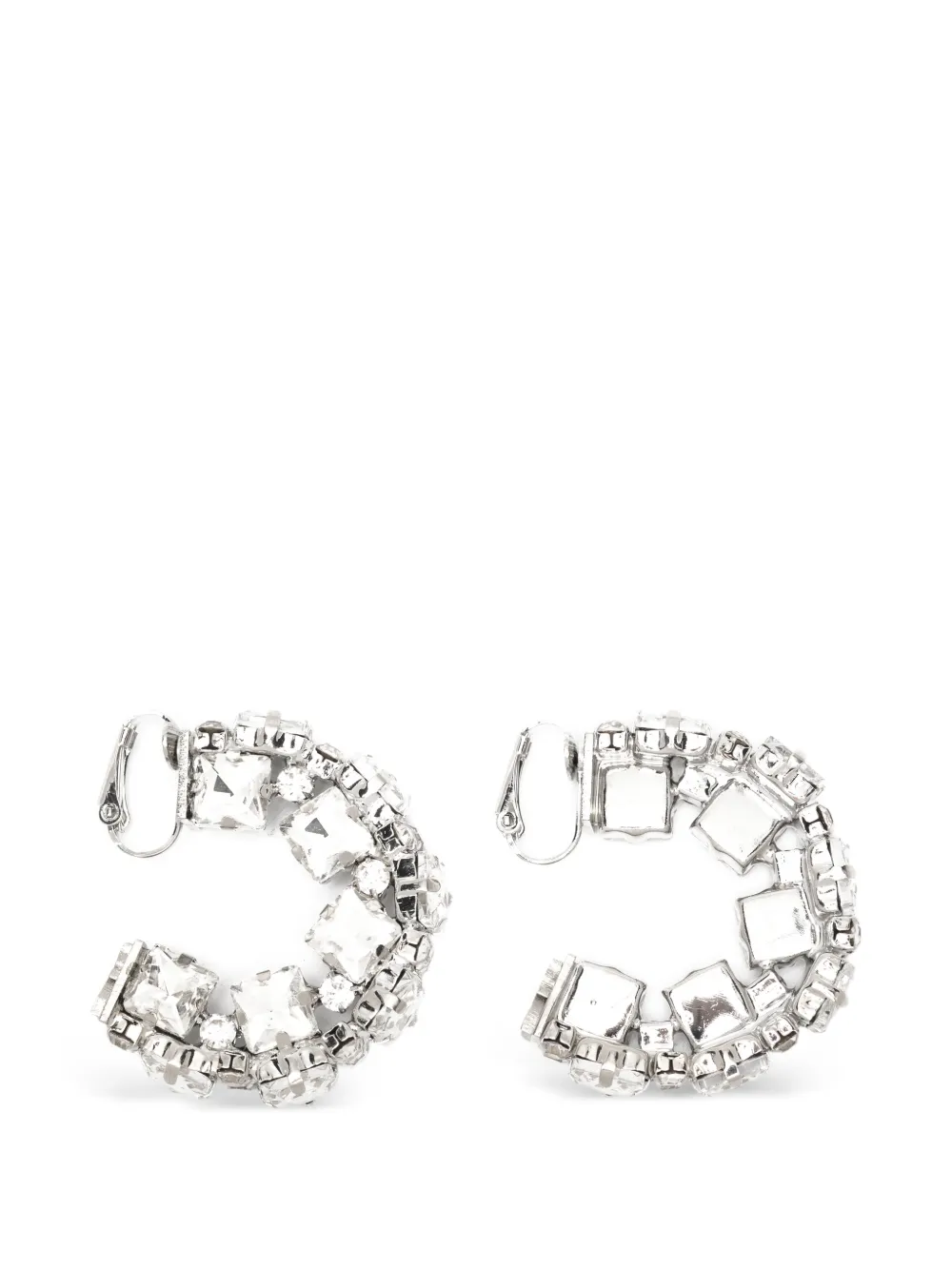 Patrizia Pepe crystal-embellished hoop earrings - Argento