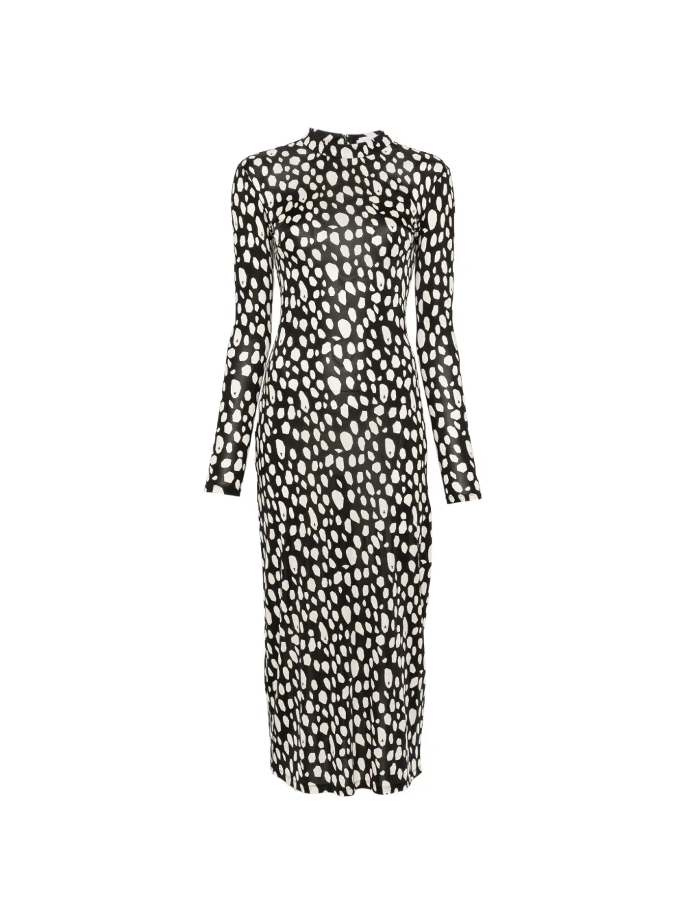 Patrizia Pepe graphic-print long-sleeve dress - Schwarz