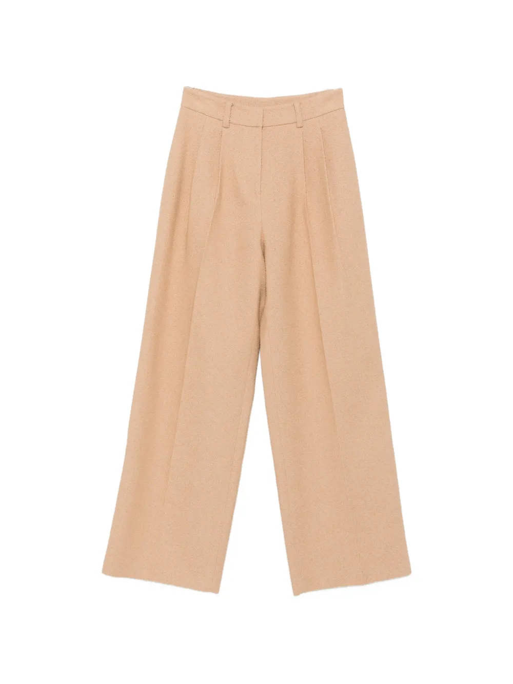 Patrizia Pepe Pleated Wide-leg Trousers In Brown