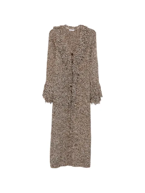 Patrizia Pepe fringed chiné-knit cardigan